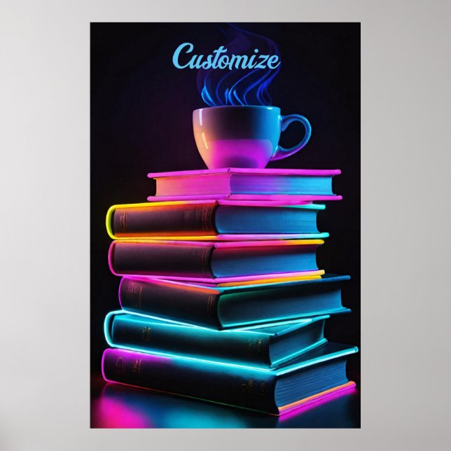Neon Books And Coffee 2 Poster (Front)