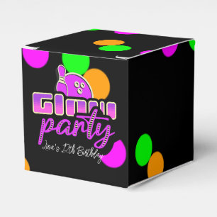 Neon Bowling Party Bash Birthday Party Favor Box
