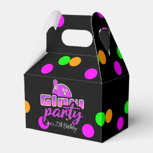 Neon Bowling Party Bash Birthday Party Favor Box