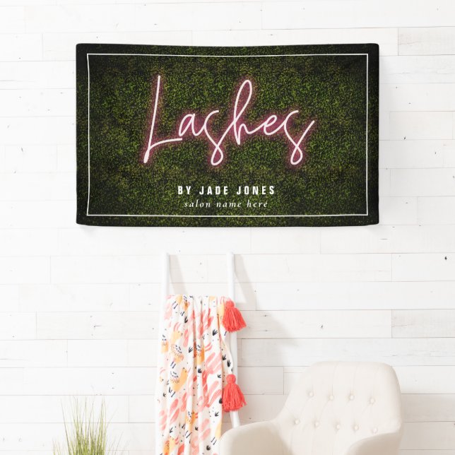 Neon Boxwood Eyelash Artist Cosmetologist Banner (Insitu)