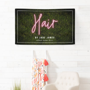 Neon Boxwood Hair Salon Cosmetologist Banner