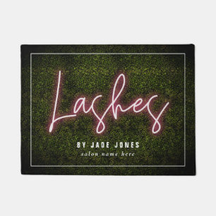 Neon Boxwood Lash Artist Cosmetologist Business Doormat