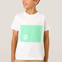neon bright blue green teal paw print