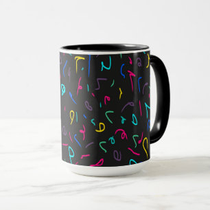 Neon Bright Marks on Black Mug