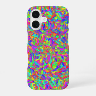 Neon Bright Rainbow Confetti Abstract iPhone 16 Case