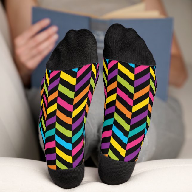 Neon Bright trendy fashion colourful design 1 Socks (Bottom)
