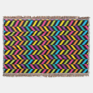 Neon Bright trendy fashion colourful design 1 Throw Blanket