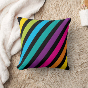 Neon Bright trendy fashion colourful design 7 Throw Pillow