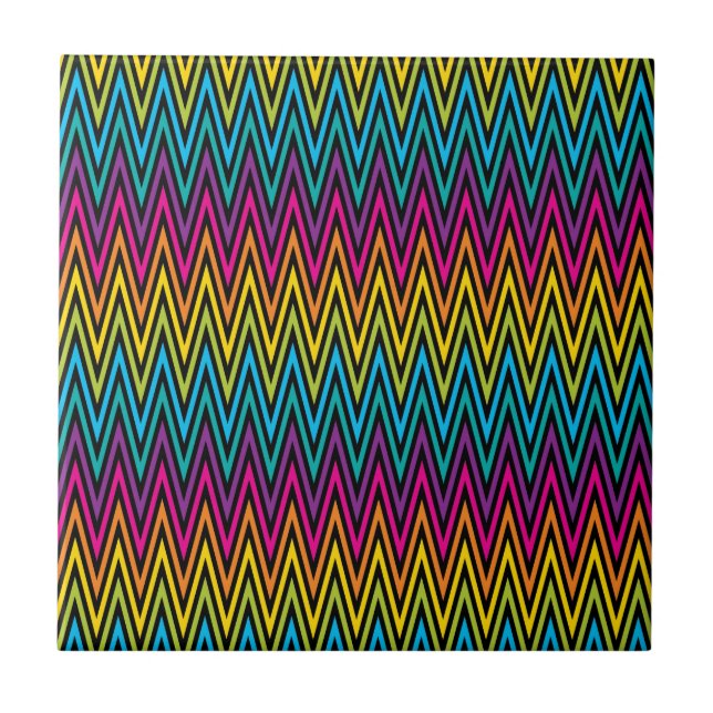 Neon Bright trendy fashion colourful design 8 Tile (Front)