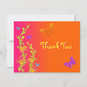 Neon Brights Bat mitzvah Carte de remerciements 2