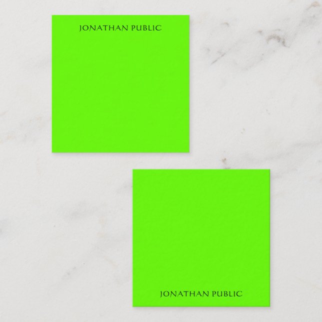 Neon Brilliant Bright Green Colour Typed Template (Front/Back)