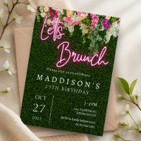 Neon Brunch Floral Backdrop Garden Birthday Party