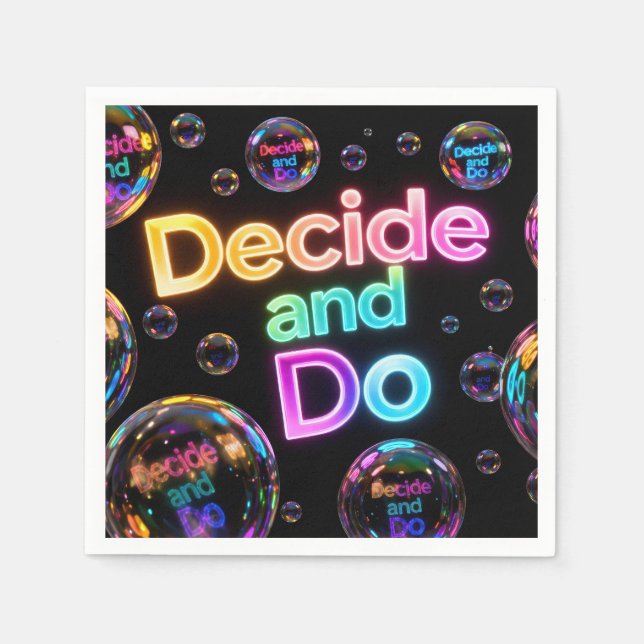 Neon Bubbles For a Life Decision  Napkin (Front)