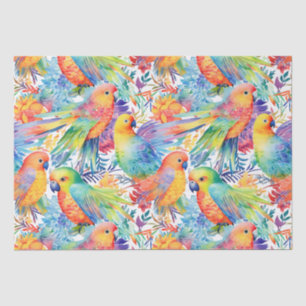 Neon budgies pattern tissue paper