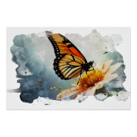 *~* Neon Butterfly Artistic Creative Flower AP52