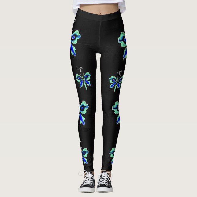 Neon Butterfly Leggings (Front)