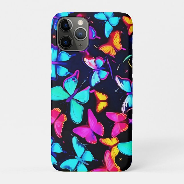 Neon Butterfly Pattern Case-Mate iPhone Case (Back)