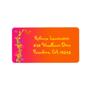 Neon Butterfly Return Address Label 3