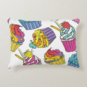 Neon Cakes: Pop Art Pattern. Accent Pillow