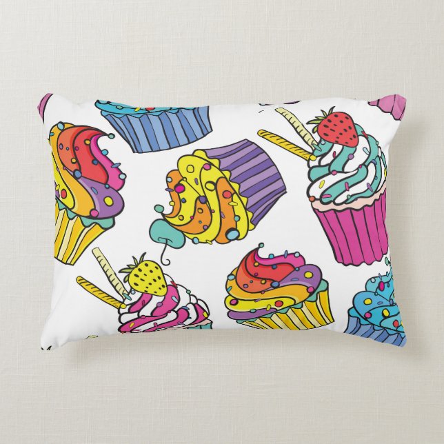 Neon Cakes: Pop Art Pattern. Accent Pillow (Front)