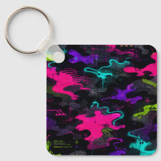 Neon Camo Keychain