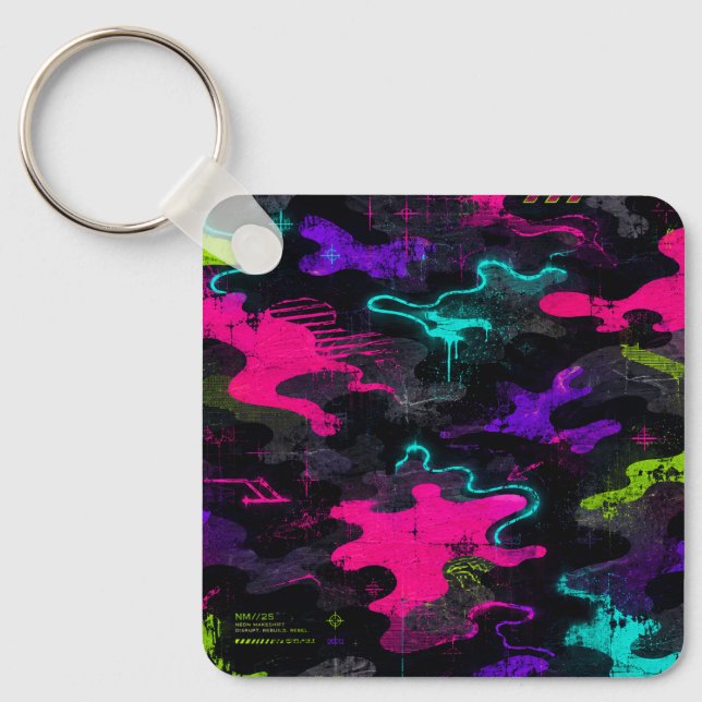Neon Camo Keychain (Front)
