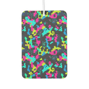 Neon Camouflage Pattern Air Freshener