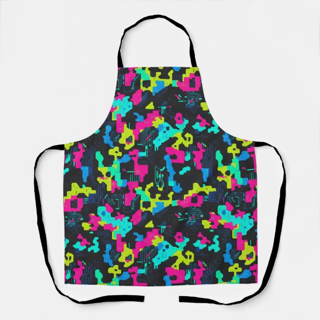 Neon Camouflage Pattern Apron (Front)