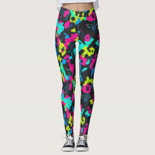 Neon Camouflage Pattern Leggings