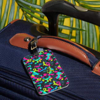 Neon Camouflage Pattern Luggage Tag