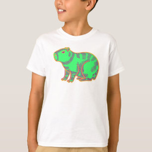 Neon Capybara Kids T-Shirt – Cute Colorful Animal 