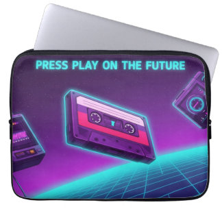 Neon Cassette Art Laptop Sleeve