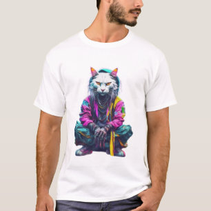 Neon Cat: Cyberpunk Streetwear T-Shirt