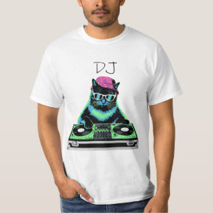 Neon Cat Dj T-Shirt