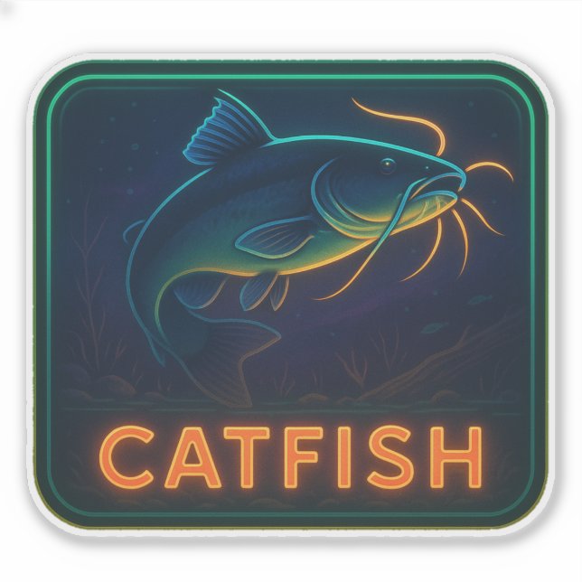 Neon CATFISH sticker (Front)