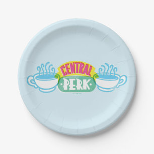 Neon Central Perk Logo Paper Plate