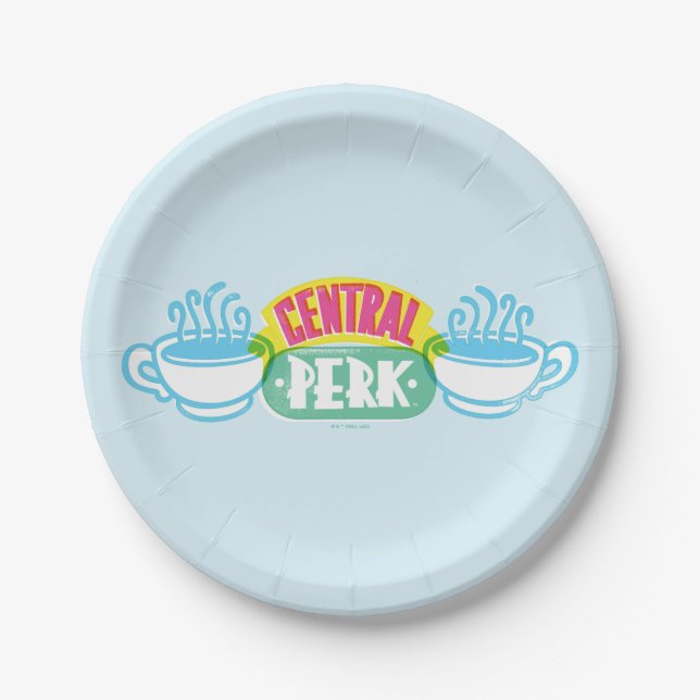 Neon Central Perk Logo Paper Plate (Front)