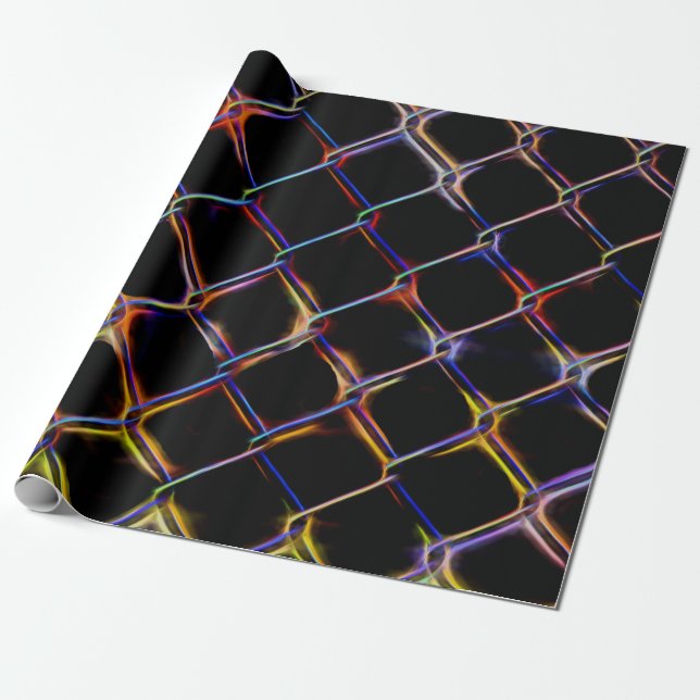 Neon Chain Link Wrapping Paper (Unrolled)