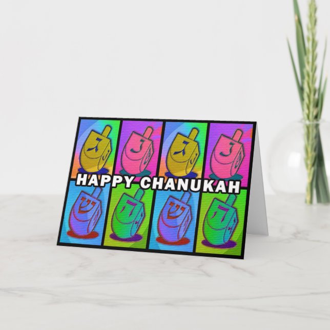 Neon Chanukah Card - landscape (Front)