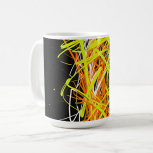 Neon Chaos Abstract Energy Explosion Coffee Mug