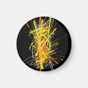 Neon Chaos Abstract Energy Explosion Magnet