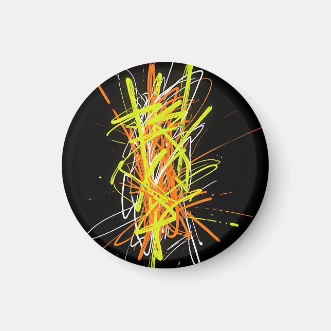 Neon Chaos Abstract Energy Explosion Magnet (Front)