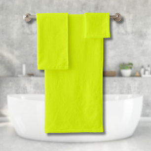 Neon Chartreuse Solid Colour Classic Bath Towel Set