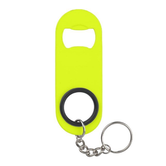 Neon Chartreuse Solid Colour | Classic Keychain Bottle Opener (Back)