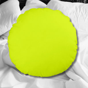Neon Chartreuse Solid Colour Classic Round Pillow
