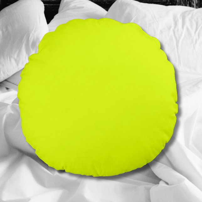 Neon Chartreuse Solid Colour | Classic Round Pillow (Creator Uploaded)
