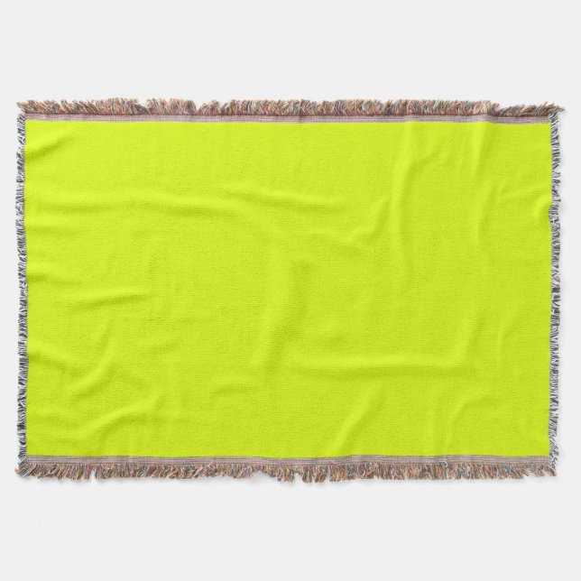 Neon Chartreuse Solid Colour | Classic Throw Blanket (Front)