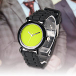 Neon Chartreuse Solid Colour | Classic Watch<br><div class="desc">Neon Chartreuse - Introducing the timeless allure of the Solid Colour Design: a captivating blend of classic form and elegant simplicity. This design is a celebration of the power and beauty found in a single, striking hue. Exuding sophistication, the solid colour design embraces the essence of minimalism, making it a...</div>