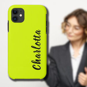 Neon Chartreuse Solid Colour   Custom Personalize iPhone 11 Case