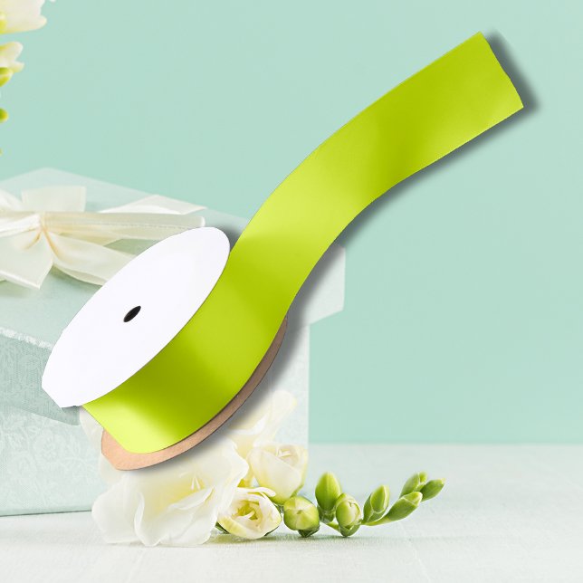 Neon Chartreuse Solid Colour | Trendy Colour Satin Ribbon (Creator Uploaded)